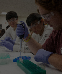 Students using syringes