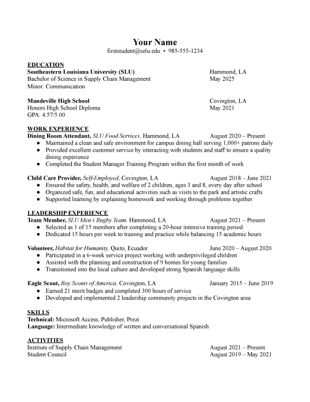 Federal Resume Template