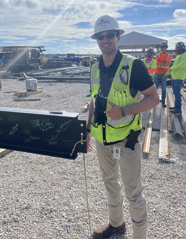 Kyle Snyder at a construction site