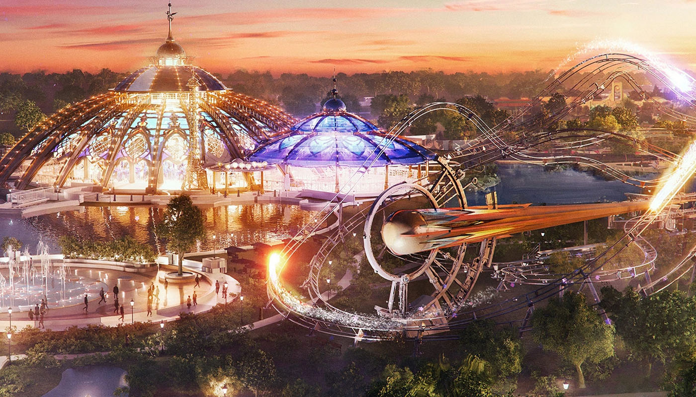 Sketch of Universal's Epic Universe theme park
